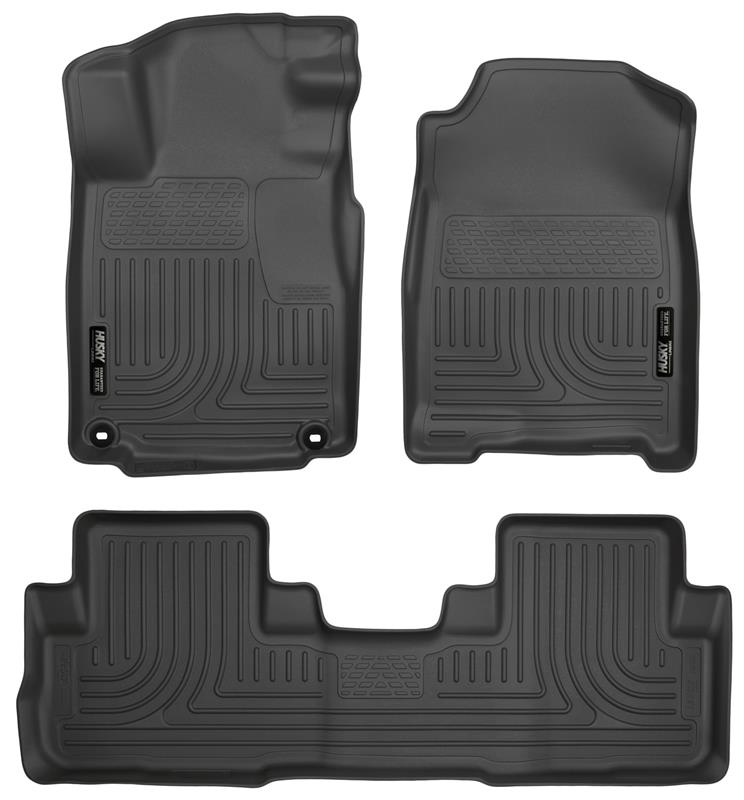 Honda CR-V Floor Liners - Front + Second Row - Husky Liners - WeatherBeater - Black - 2016